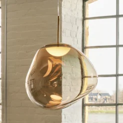Lámpara colgante LED Melt de Tom Dixon, Ø 50 cm, color bronce