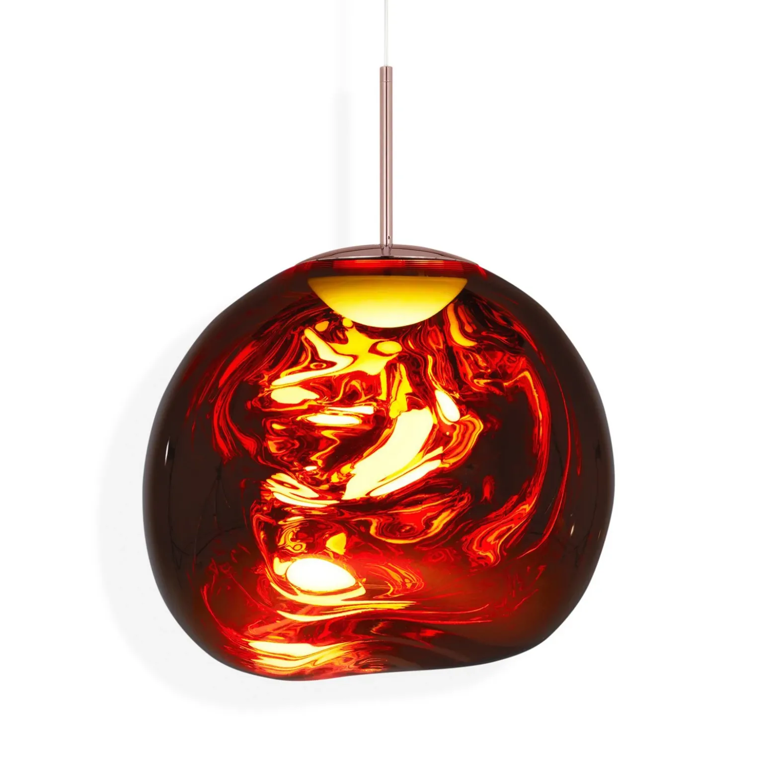 Lámpara colgante LED Melt de Tom Dixon, Ø 50 cm, cobre, plástico
