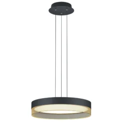 Lámpara colgante LED Mesh, Ø 45 cm, negro/oro
