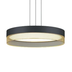Lámpara colgante LED Mesh, Ø 45 cm, negro/oro