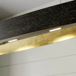 Lámpara colgante LED negra Lio con toques dorados