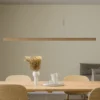 Lámpara colgante LED Nora de Quitani, roble natural, longitud 118 cm