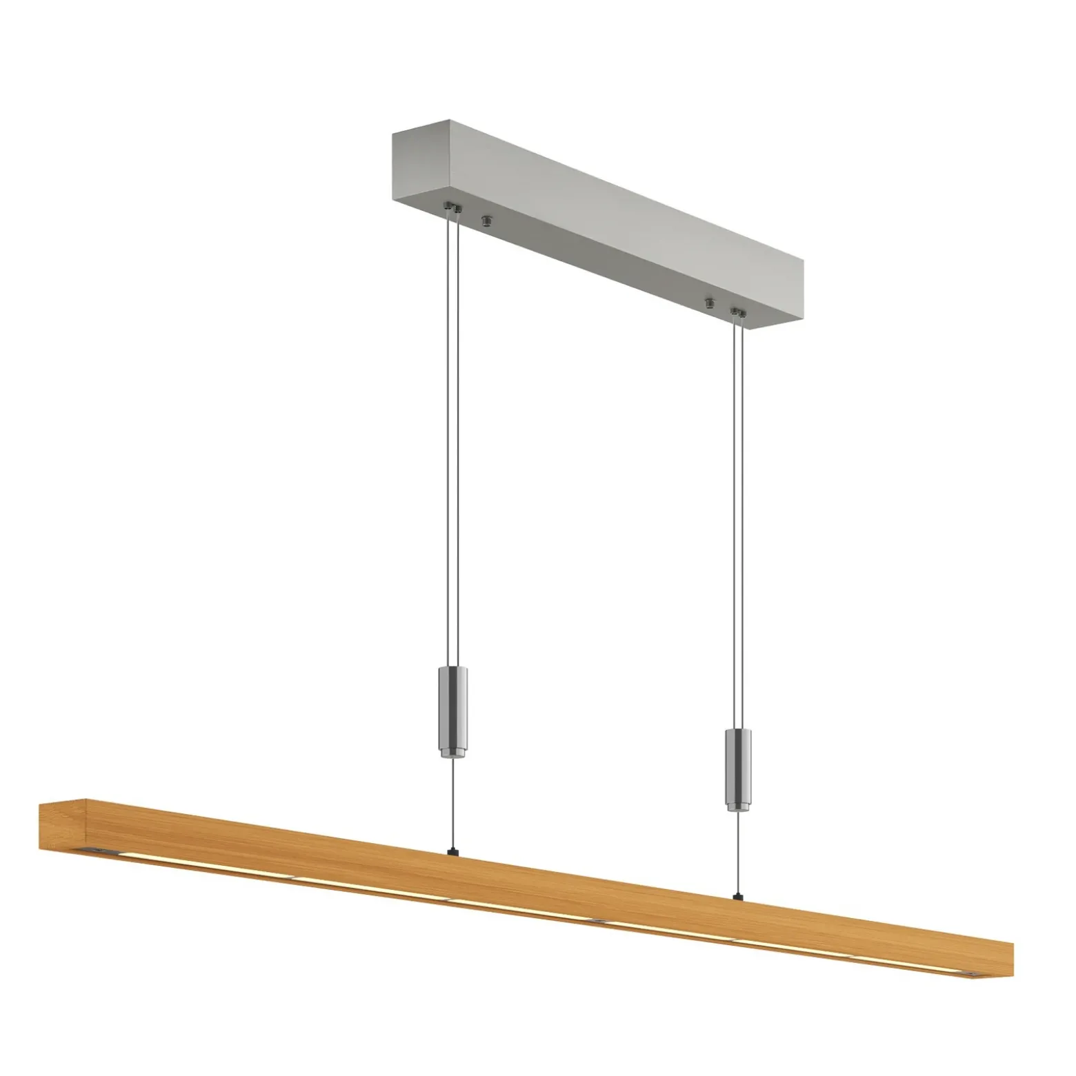 Lámpara colgante LED Nora de Quitani, roble natural, longitud 118 cm