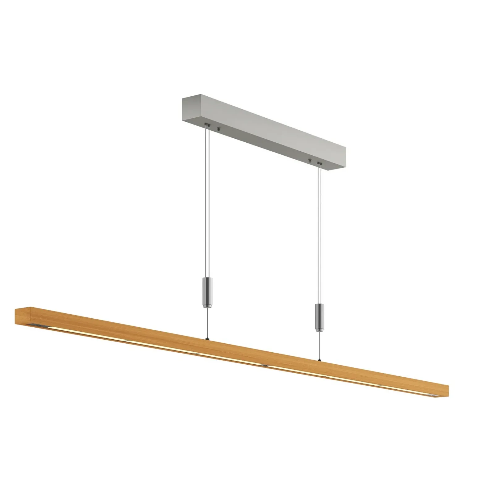 Lámpara colgante LED Nora de Quitani, roble natural, longitud 158 cm