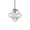 Lámpara colgante LED Nutty, transparente/cromada, Ø 18,5 cm, cristal