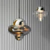Lámpara colgante LED Nutty XL, gris humo/cromado, Ø 30 cm