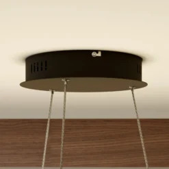 Lámpara colgante LED Olada de Lindby, negra, metal, Ø 51 cm