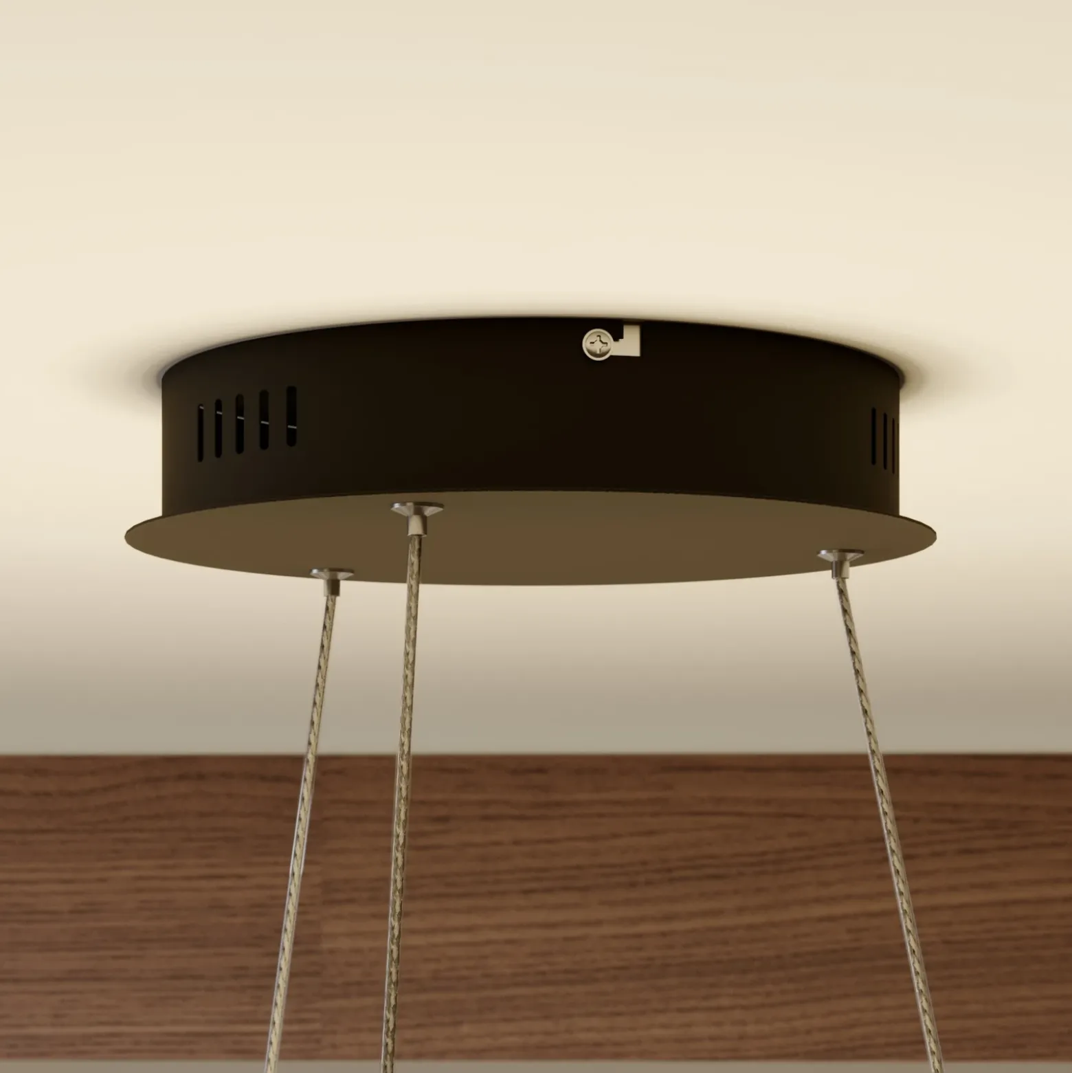 Lámpara colgante LED Olada de Lindby, negra, metal, Ø 51 cm