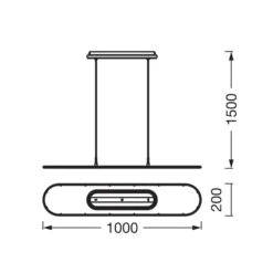 Lámpara colgante LED OSRAM Office line Panel Ellipse blanco 940 atenuable