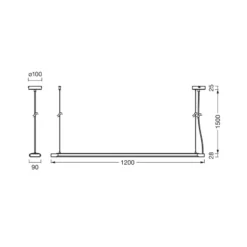 lámpara colgante LED OSRAM Office line Slab negro 4000 K atenuable