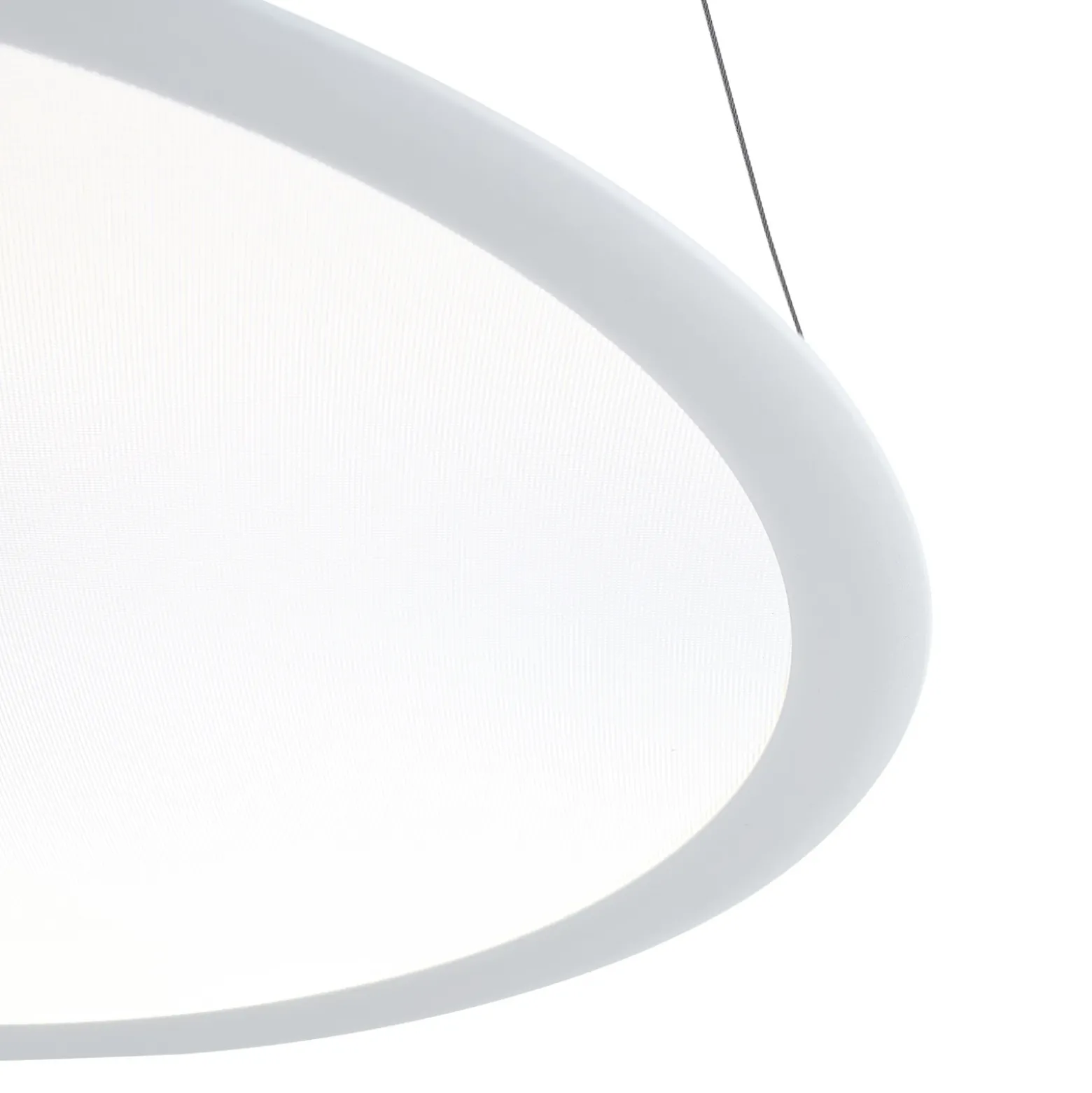 Lámpara colgante LED PANEL, blanca, Ø 63 cm, metal, CCT, atenuable, 50 W