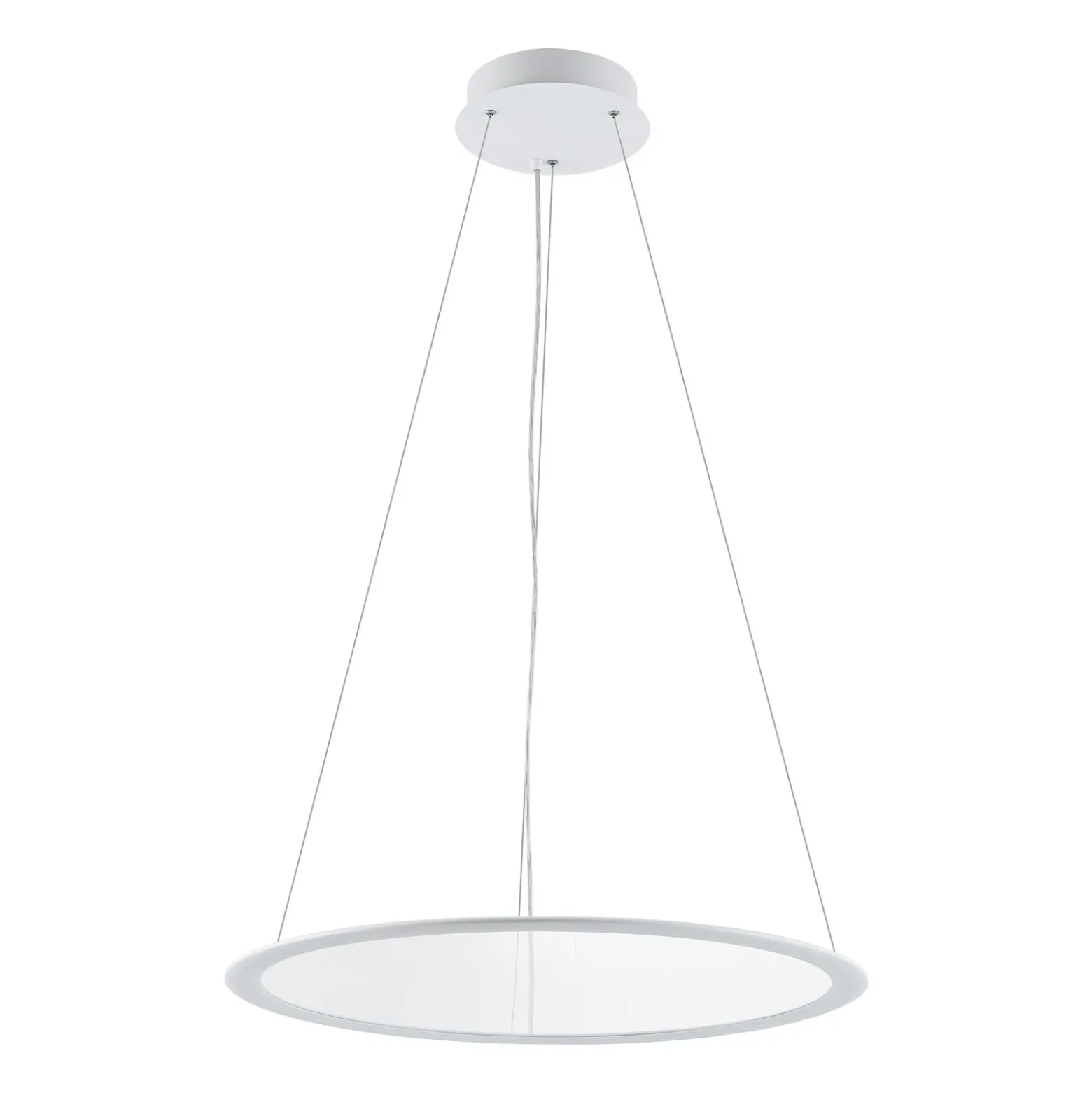 Lámpara colgante LED PANEL, blanca, Ø 63 cm, metal, CCT, atenuable, 50 W