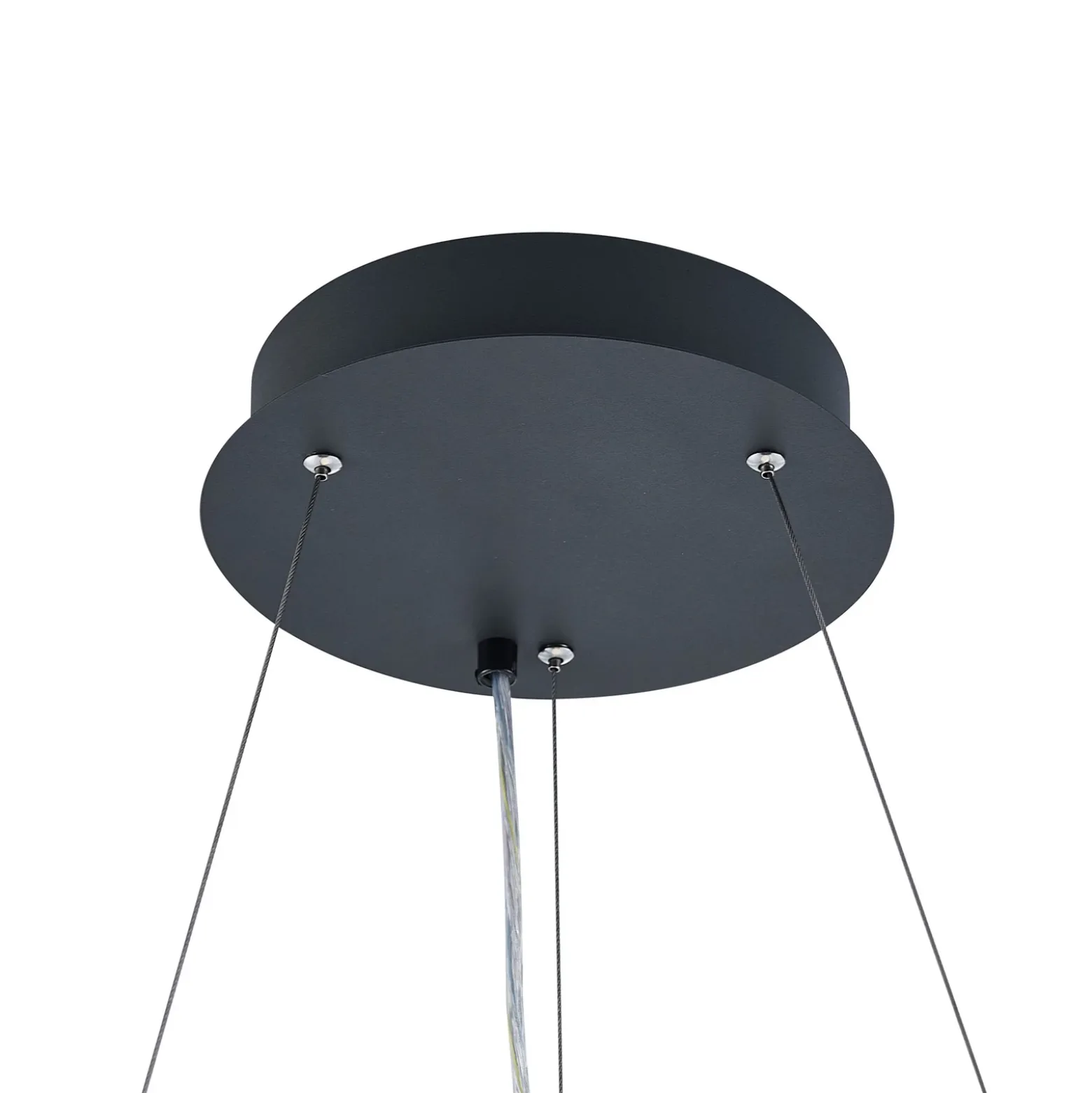 Lámpara colgante LED PANEL, negro, Ø 63 cm, metal, CCT atenuable 50 W
