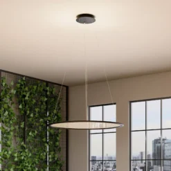 Lámpara colgante LED PANEL, negro, Ø 63 cm, metal, CCT atenuable 50 W