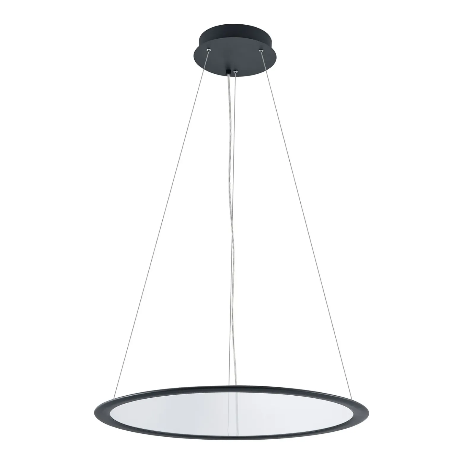 Lámpara colgante LED PANEL, negro, Ø 63 cm, metal, CCT atenuable 50 W
