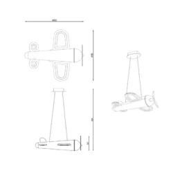 lámpara colgante LED para habitación infantil Fokker, amarilla, longitud 46 cm,
