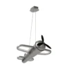 lámpara colgante LED para habitación infantil Fokker, gris, longitud 46 cm,