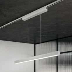 Lámpara colgante LED Paros DUOline, barras, níquel
