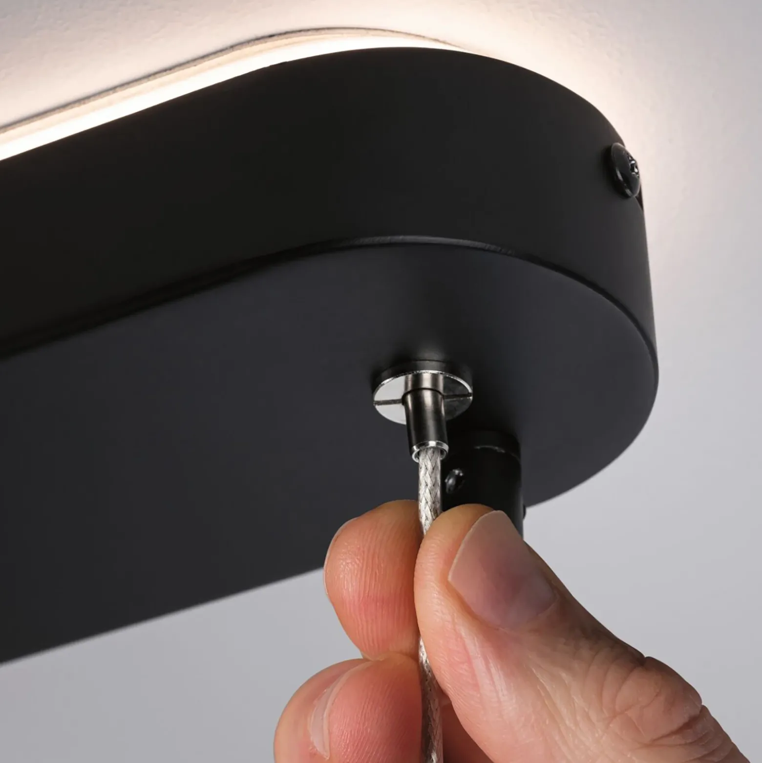 Lámpara colgante LED Paulmann Puric Pane, negra, 6 luces, inteligente