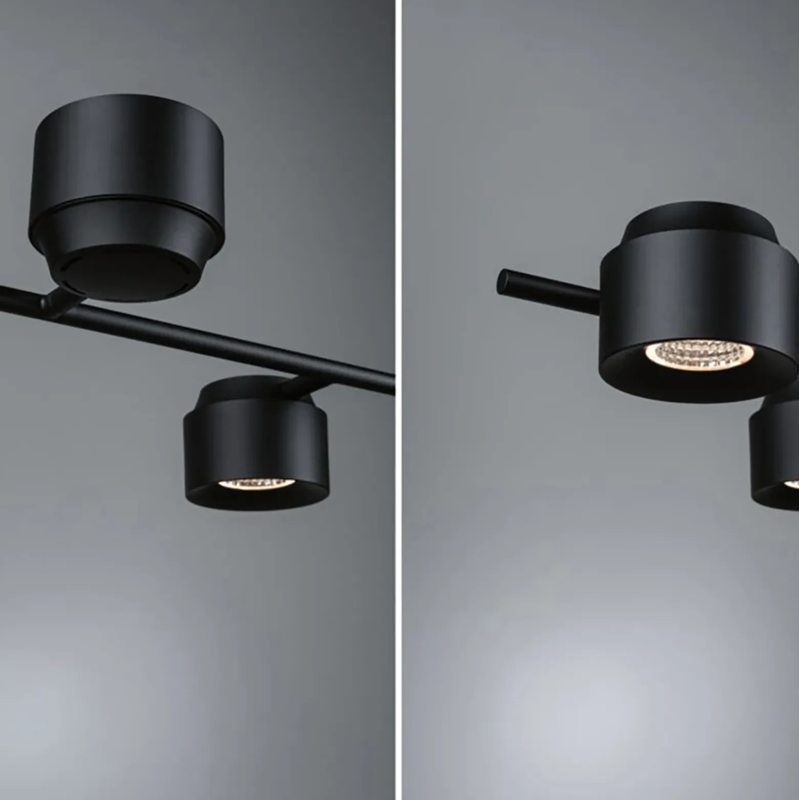 Lámpara colgante LED Paulmann Puric Pane, negra, 6 luces, inteligente