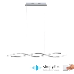 Lámpara colgante LED Polina de Paul Neuhaus, plateada, metal, atenuable