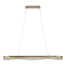 Lámpara colgante LED Preciosa, dorada, metal, longitud 120 cm