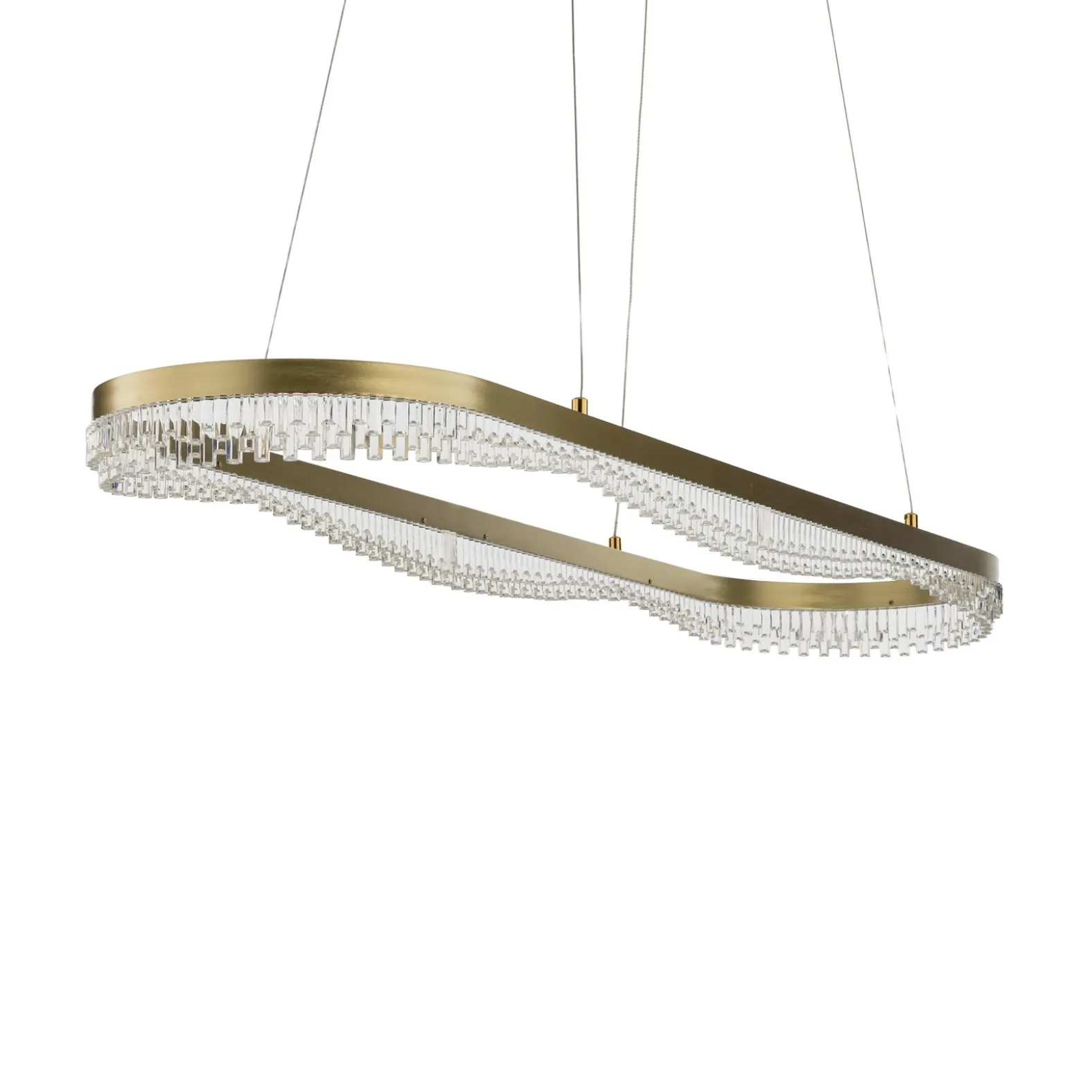 Lámpara colgante LED Preciosa, dorada, metal, longitud 120 cm