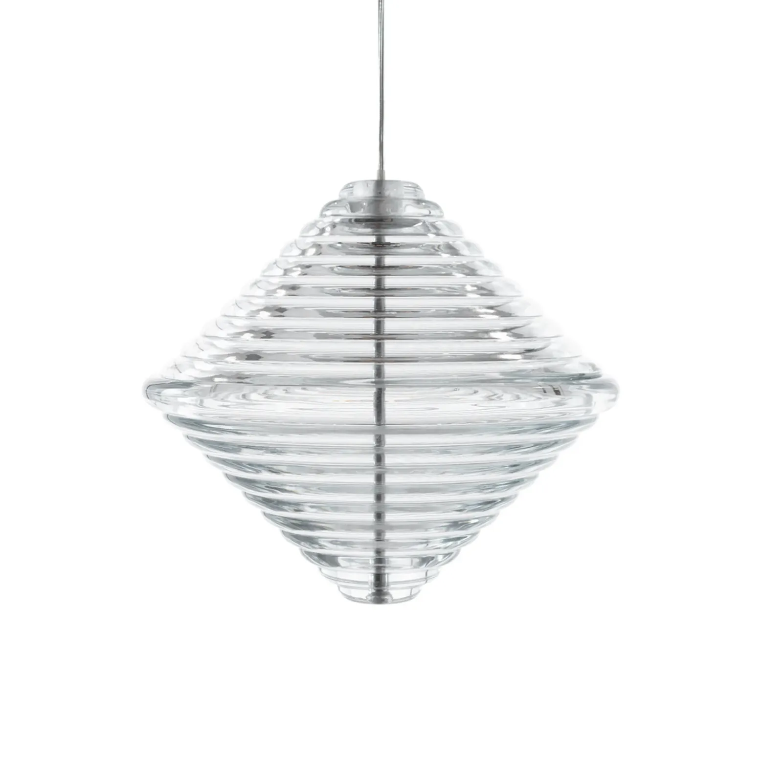 Lámpara colgante LED Press Cone de Tom Dixon, transparente, Ø 34 cm, 927