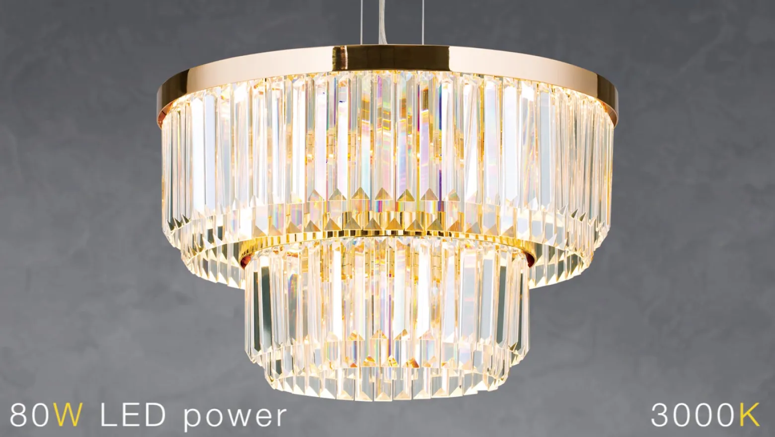 Lámpara colgante LED Prism, redondo, Ø 55 cm, oro