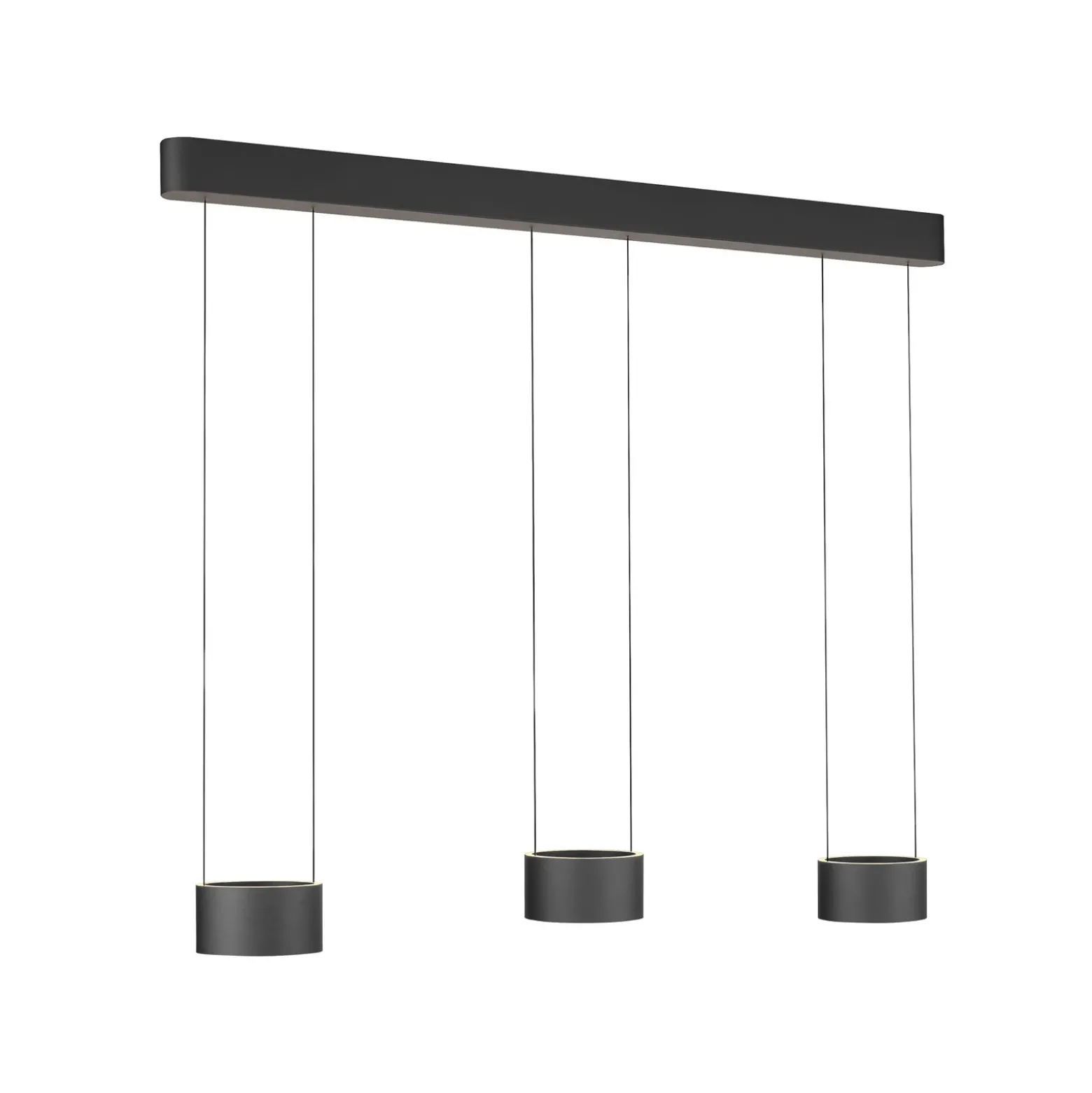 Lámpara colgante LED PURE Clipse, gris, longitud 110 cm, CCT, 6 luces.