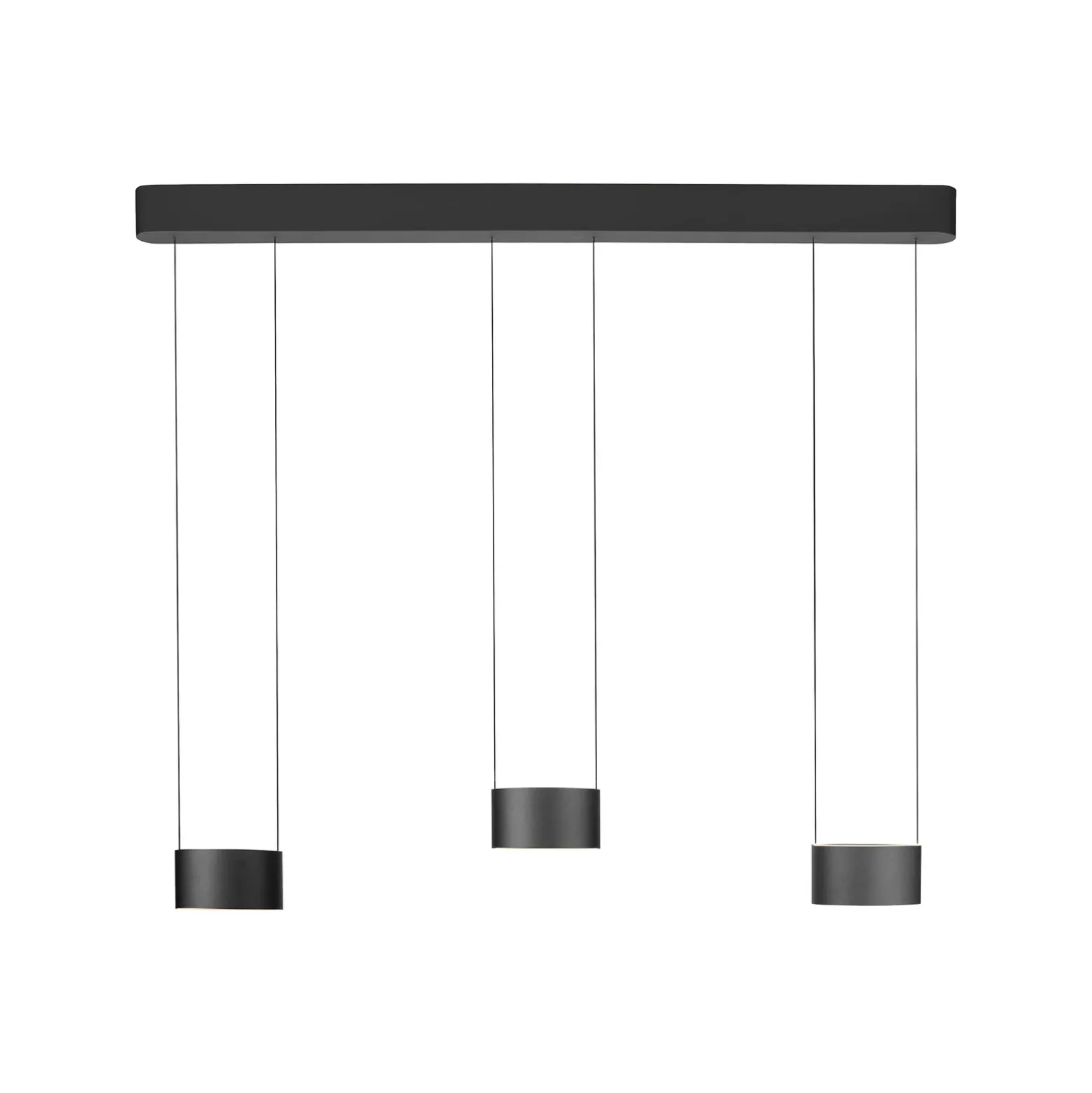 Lámpara colgante LED PURE Clipse, gris, longitud 110 cm, CCT, 6 luces.