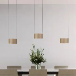 Lámpara colgante LED PURE Clipse, color bronce, longitud 110 cm, CCT, 6 luces