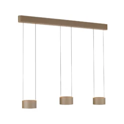 Lámpara colgante LED PURE Clipse, color bronce, longitud 110 cm, CCT, 6 luces