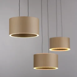 Lámpara colgante LED PURE Clipse, color bronce, longitud 110 cm, CCT, 6 luces