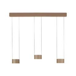 Lámpara colgante LED PURE Clipse, color bronce, longitud 110 cm, CCT, 6 luces