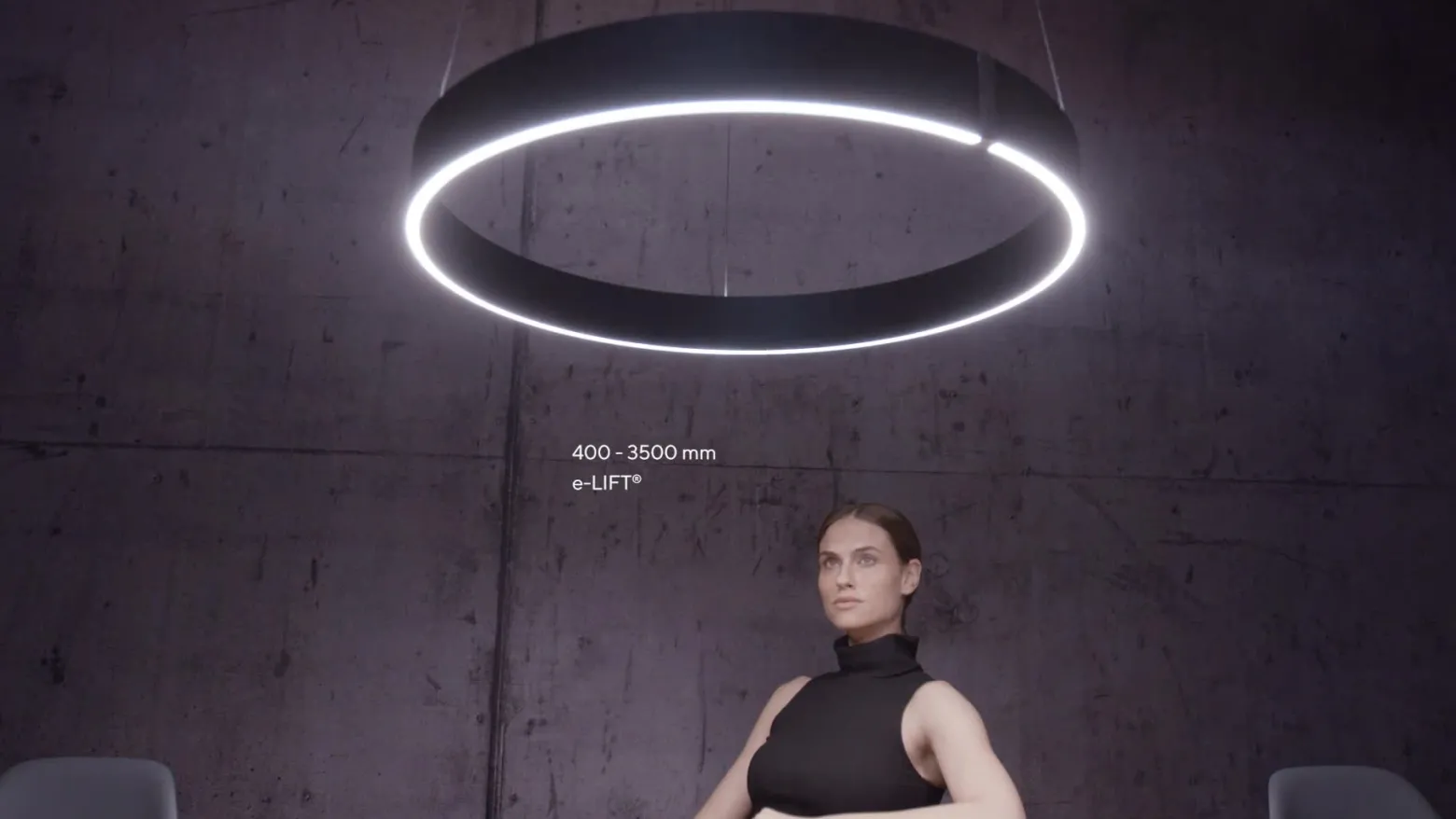 lámpara colgante LED PURE E-Clipse, gris místico, Ø 70 cm, CCT