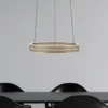 Lámpara colgante LED PURE E-Loop, color bronce, Ø 50 cm, aluminio CCT