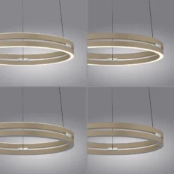 Lámpara colgante LED PURE E-Loop, color bronce, Ø 50 cm, aluminio CCT