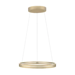 Lámpara colgante LED PURE E-Loop, marfil dorado, Ø 70 cm, aluminio, CCT