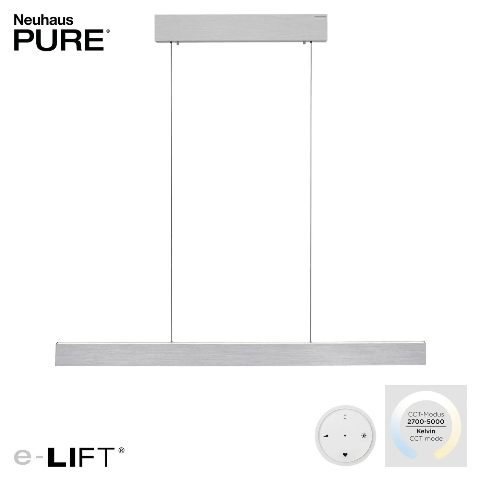 Lámpara colgante LED PURE E-Motion, diamante, CCT