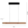 lámpara colgante LED PURE E-Motion, roble/perla negra, CCT