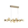 lámpara colgante LED PURE E-Popup, bronce, cristal, CCT, 18 lámparas.