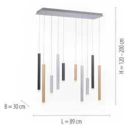 Lámpara colgante LED PURE Gemin, multicolor, de 10 luces