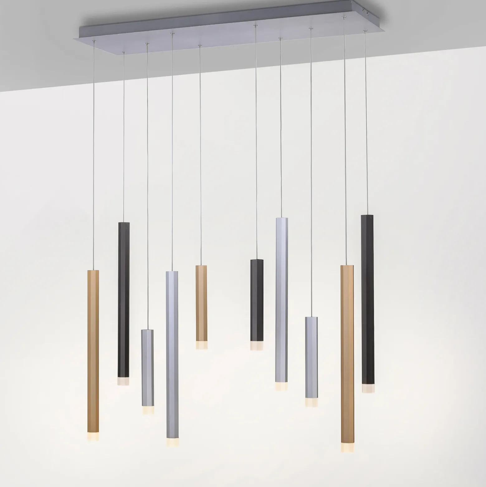 Lámpara colgante LED PURE Gemin, multicolor, de 10 luces