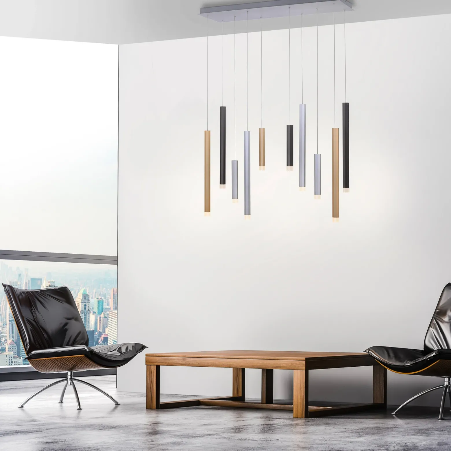 Lámpara colgante LED PURE Gemin, multicolor, de 10 luces