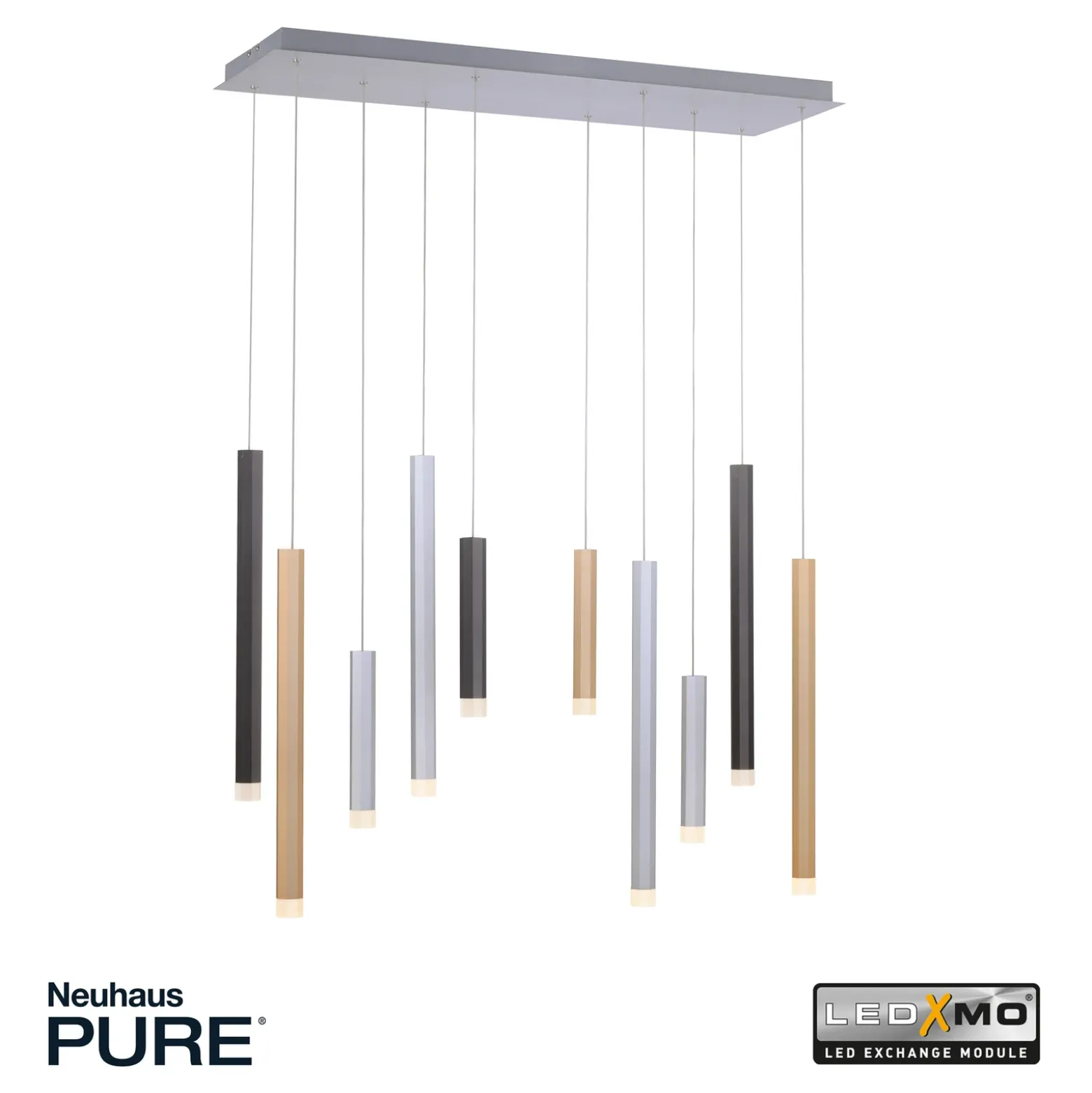 Lámpara colgante LED PURE Gemin, multicolor, de 10 luces