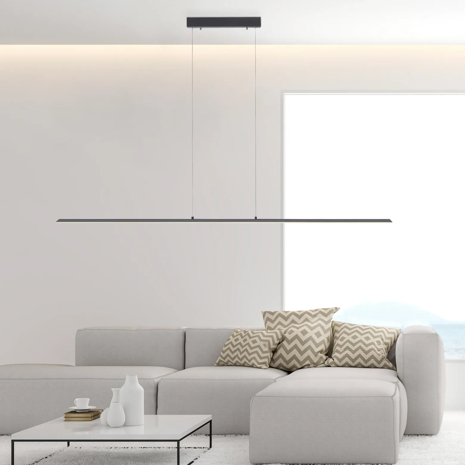 Lámpara colgante LED PURE Lite, grafito, 160 cm, CCT, atenuable