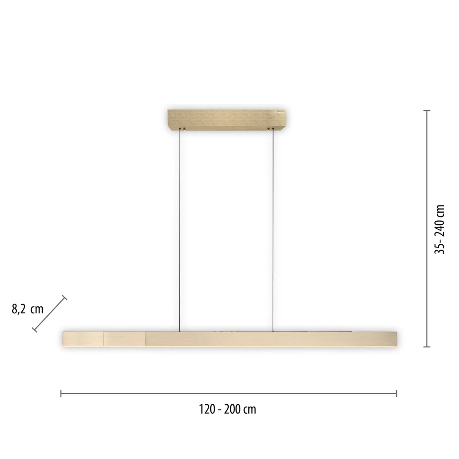 lámpara colgante LED PURE Moto-Rise, oro imperial, aluminio, CCT