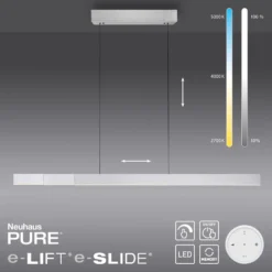 lámpara colgante LED PURE Moto-Rise, diamante, aluminio, CCT