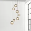 Lámpara colgante LED PURE Popup, bronce/ámbar, Ø 40 cm, 7 luces
